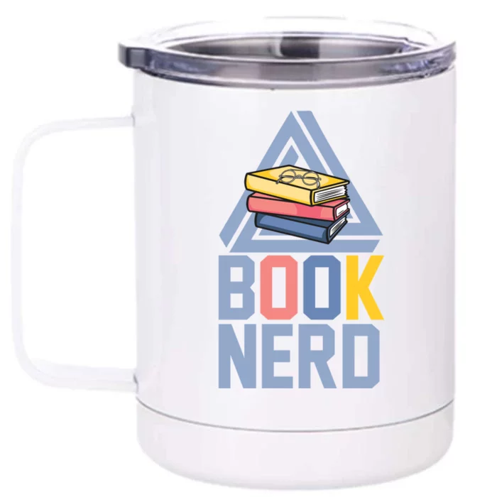 Reading Book Nerd Bookaholic Bookworm Retro Librarian Cute Gift Front & Back 12oz Stainless Steel Tumbler Cup