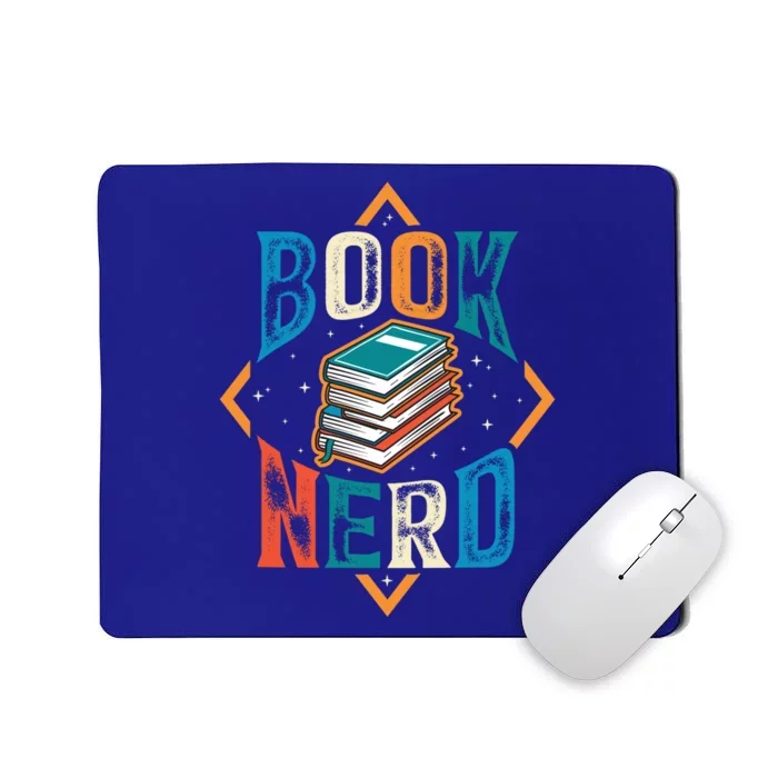 Reading Book Nerd Bookaholic Bookworm Retro Librarian Funny Gift Mousepad