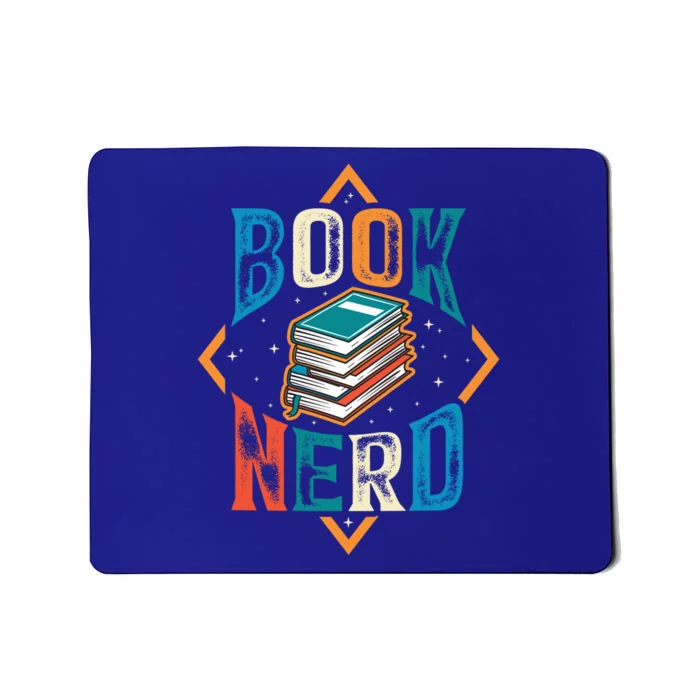 Reading Book Nerd Bookaholic Bookworm Retro Librarian Funny Gift Mousepad