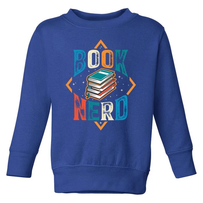 Reading Book Nerd Bookaholic Bookworm Retro Librarian Funny Gift Toddler Sweatshirt