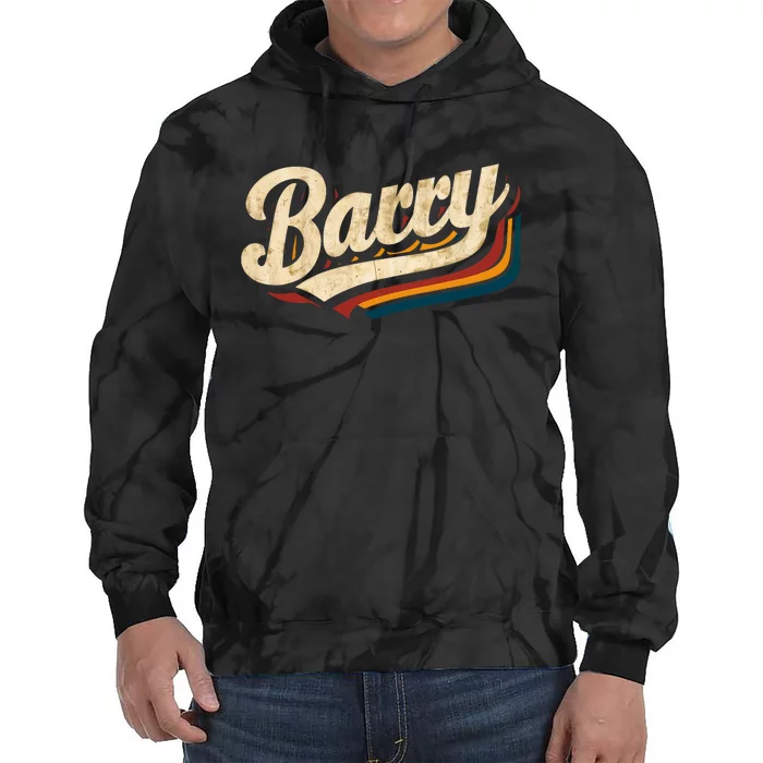 Retro Barry Name Vintage Tie Dye Hoodie