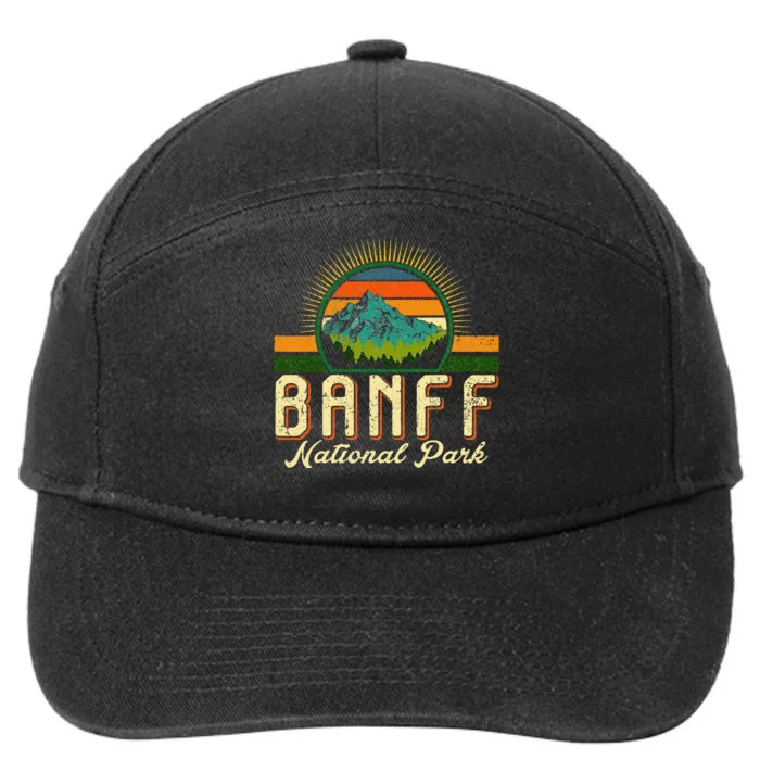 Retro Banff National Park Moutains Camping Hiking Outdoor 7-Panel Snapback Hat