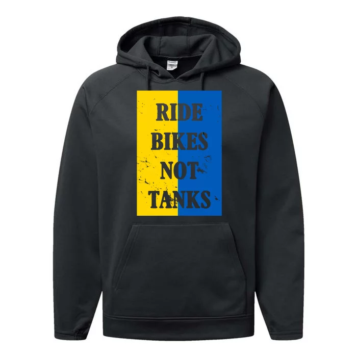 Ride Bikes Not Tanks Ukraine Performance Fleece Hoodie