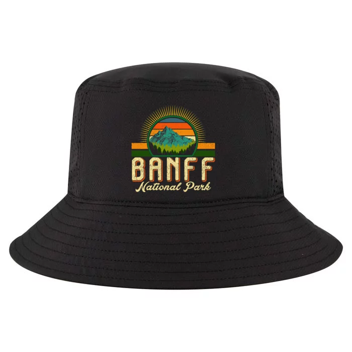 Retro Banff National Park Moutains Camping Hiking Outdoor Cool Comfort Performance Bucket Hat