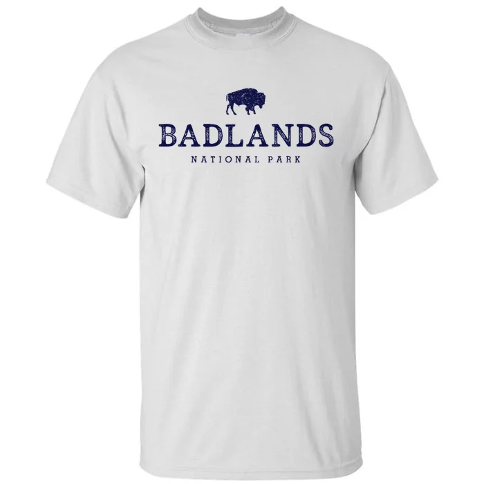 Retro Badlands National Park Bison Hiking Souvenir Tall T-Shirt