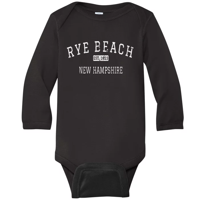 Rye Beach New Hampshire Nh Vintage Baby Long Sleeve Bodysuit