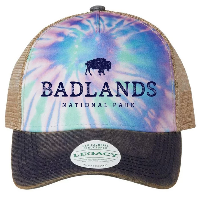 Retro Badlands National Park Bison Hiking Souvenir Legacy Tie Dye Trucker Hat