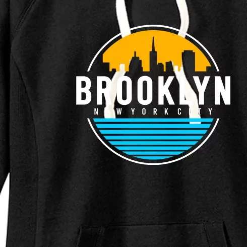 Retro Brooklyn New York City Skyline Women's Fleece Hoodie