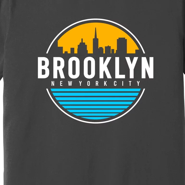 Retro Brooklyn New York City Skyline Premium T-Shirt