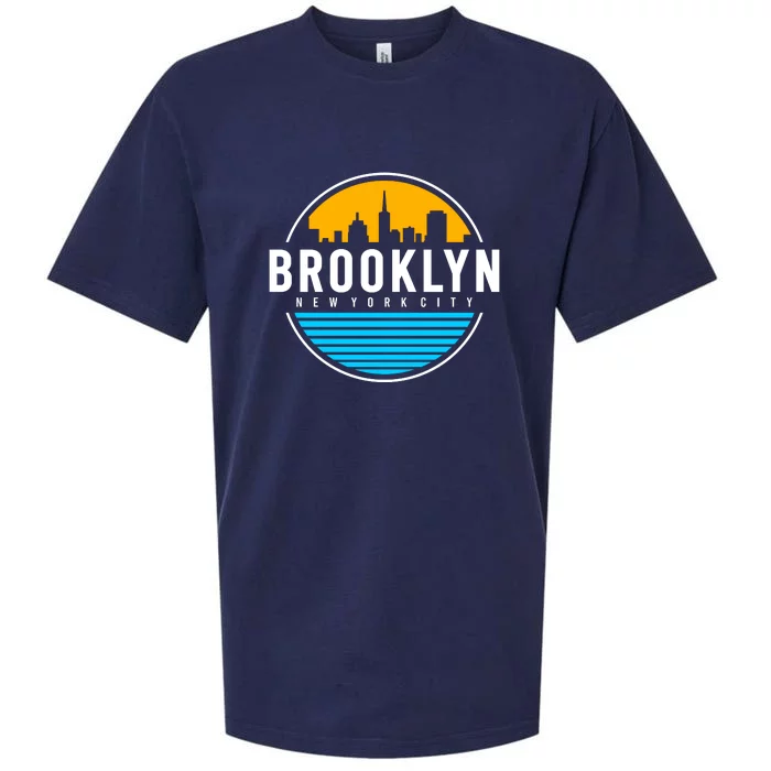 Retro Brooklyn New York City Skyline Sueded Cloud Jersey T-Shirt