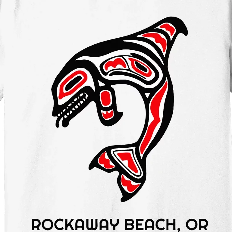 Rockaway Beach Oregon Native American Orca Killer Whale Premium T-Shirt