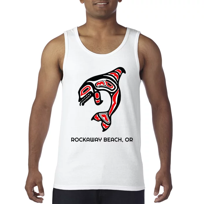 Rockaway Beach Oregon Native American Orca Killer Whale Tank Top