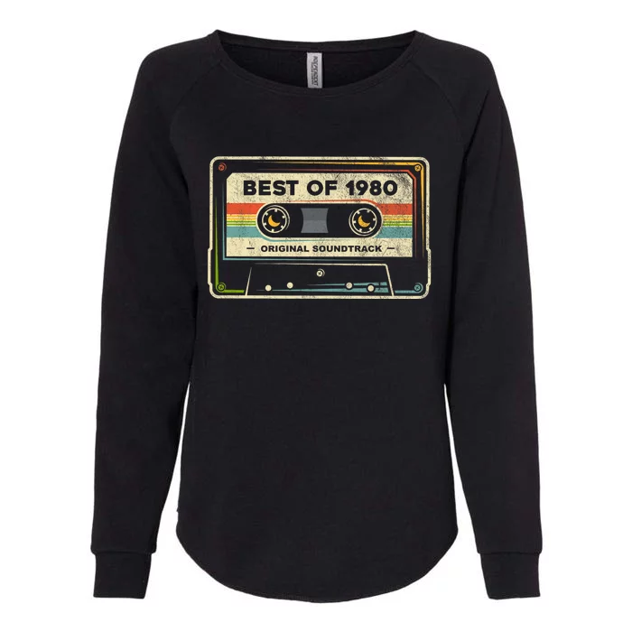 Retro Best Of 1980 Mixtape Vintage 44th Birthday Cassette Womens California Wash Sweatshirt