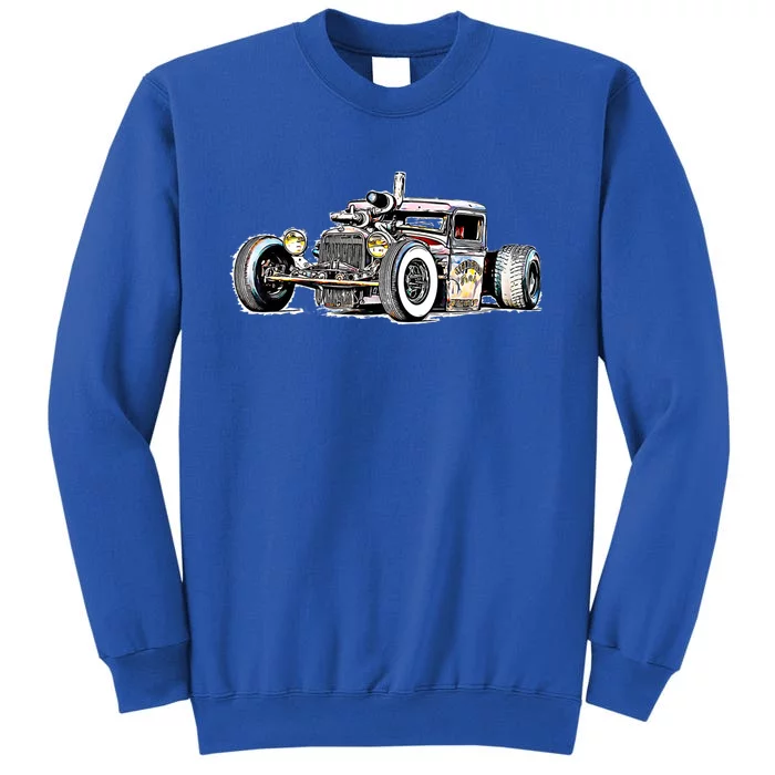 Rust Bucket Outline Rat Rod Hot Rod Diesel Meaningful Gift Tall Sweatshirt