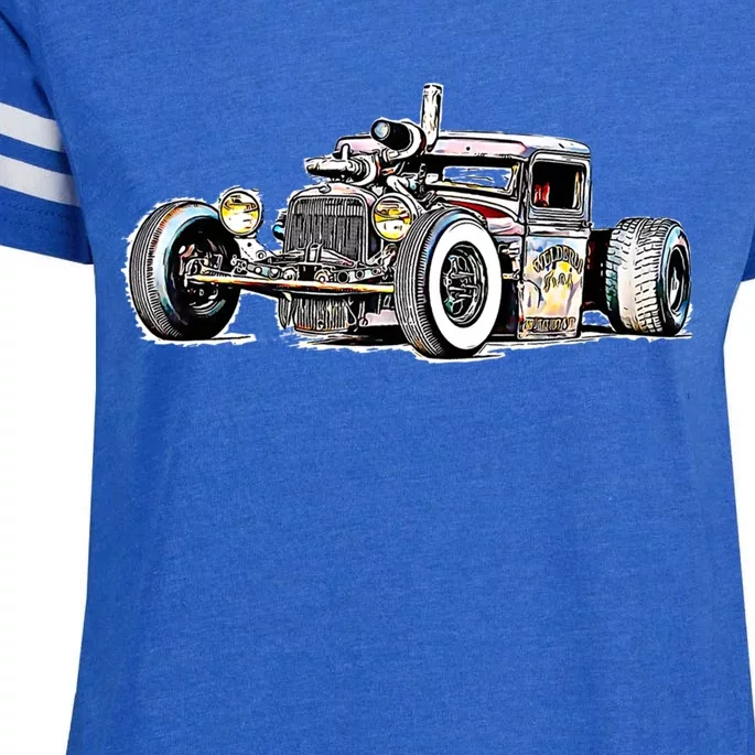 Rust Bucket Outline Rat Rod Hot Rod Diesel Meaningful Gift Enza Ladies Jersey Football T-Shirt