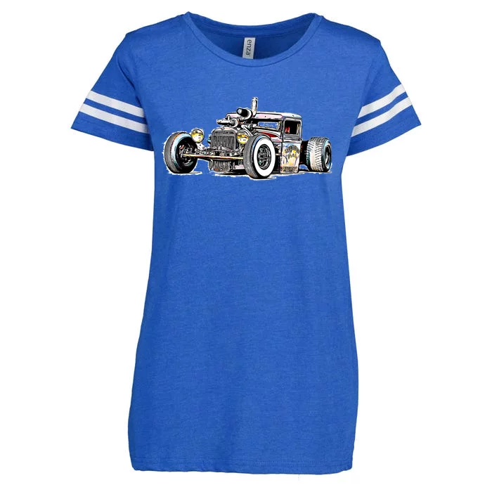 Rust Bucket Outline Rat Rod Hot Rod Diesel Meaningful Gift Enza Ladies Jersey Football T-Shirt