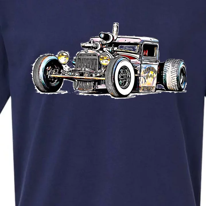 Rust Bucket Outline Rat Rod Hot Rod Diesel Meaningful Gift Sueded Cloud Jersey T-Shirt