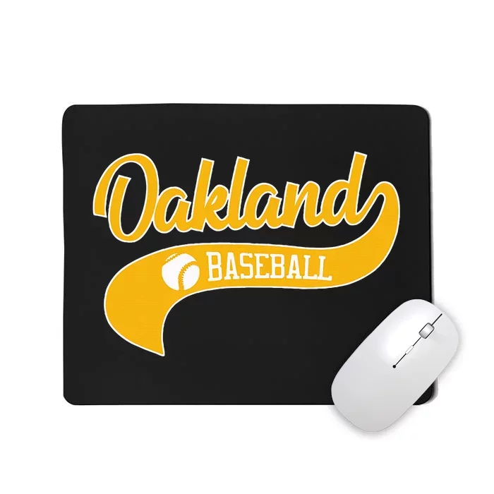 Retro Baseball Oakland Vintage Swoosh Mousepad