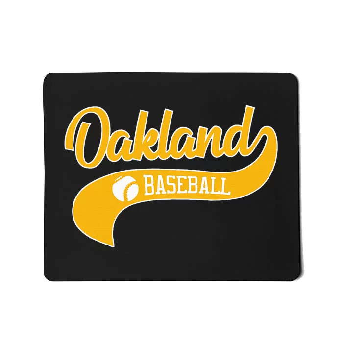 Retro Baseball Oakland Vintage Swoosh Mousepad