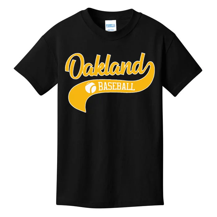 Retro Baseball Oakland Vintage Swoosh Kids T-Shirt