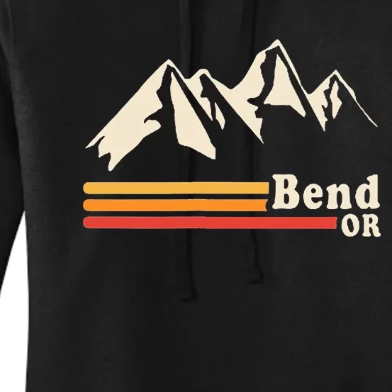 Retro Bend Oregon Mountains Women's Pullover Hoodie