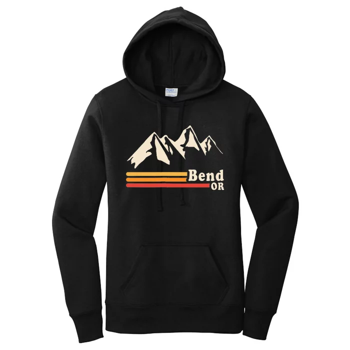 Retro Bend Oregon Mountains Women's Pullover Hoodie