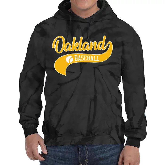 Retro Baseball Oakland Vintage Swoosh Tie Dye Hoodie