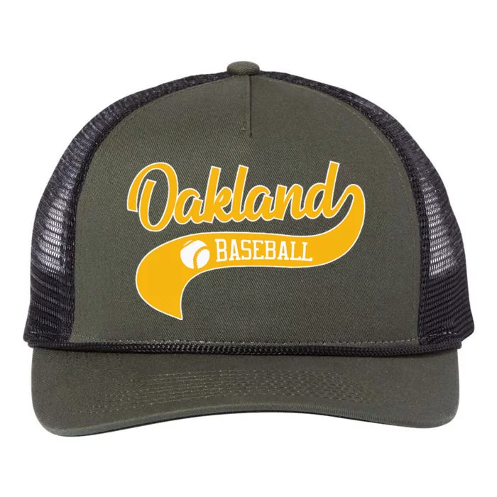 Retro Baseball Oakland Vintage Swoosh Retro Rope Trucker Hat Cap