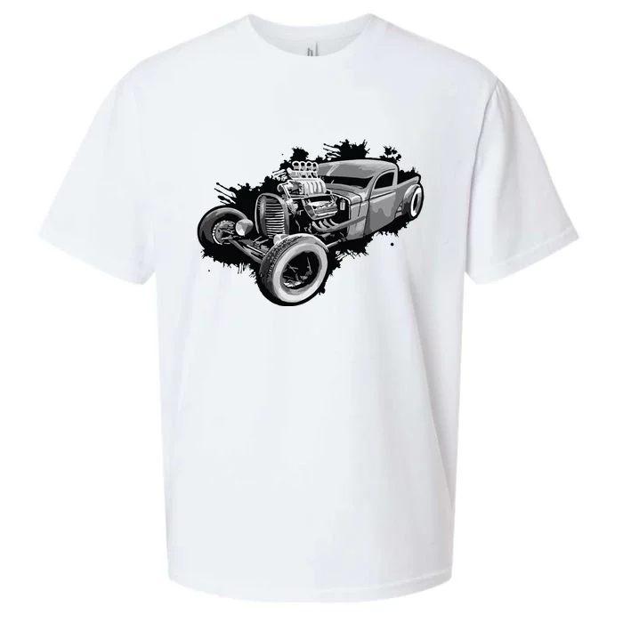 Rust Bucket Outline Funny Hot Retro Rod Diesel Cars Gift Men Sueded Cloud Jersey T-Shirt