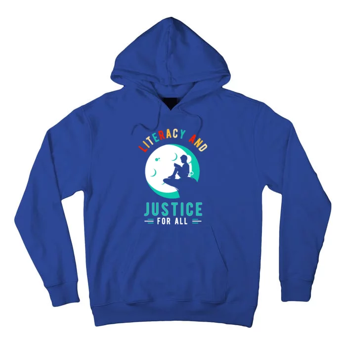 Reading Books Or Literacy And Justice Ll Cool Gift Tall Hoodie