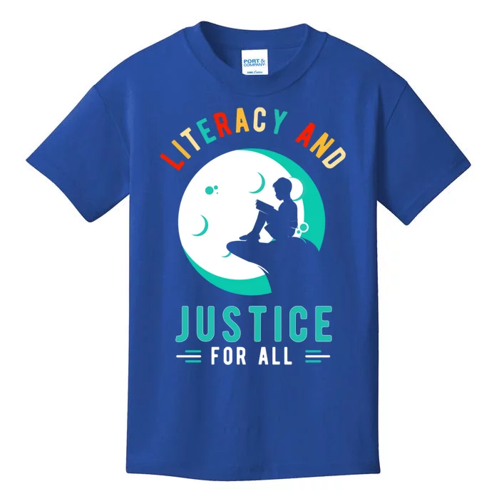 Reading Books Or Literacy And Justice Ll Cool Gift Kids T-Shirt