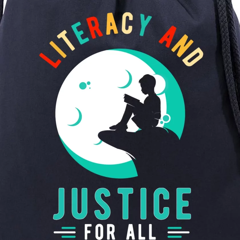 Reading Books Or Literacy And Justice Ll Cool Gift Drawstring Bag