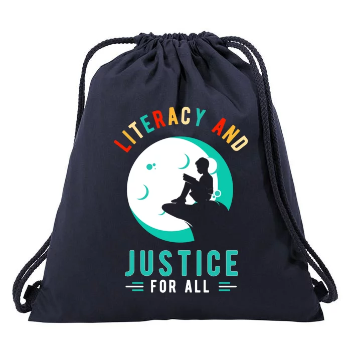 Reading Books Or Literacy And Justice Ll Cool Gift Drawstring Bag