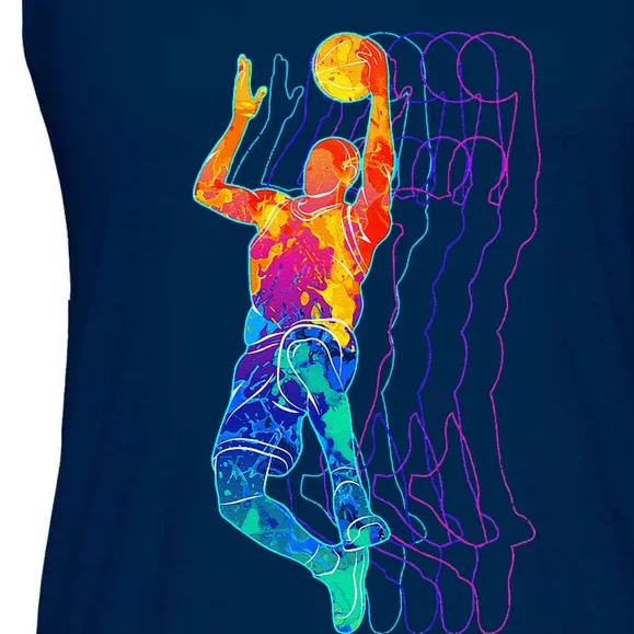 Retro Basketball Player Gift Ladies Essential Flowy Tank