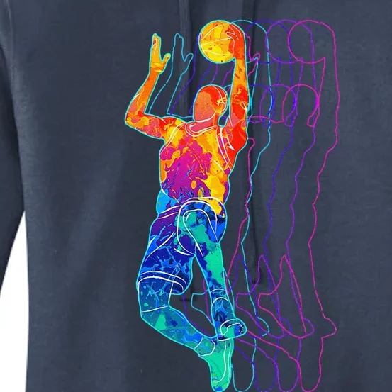 Retro Basketball Player Gift Women's Pullover Hoodie