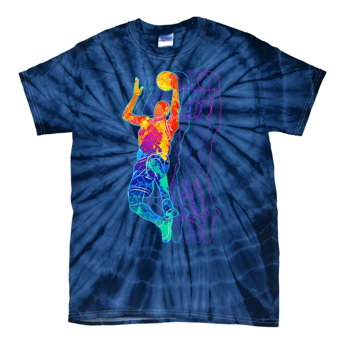 Retro Basketball Player Gift Tie-Dye T-Shirt