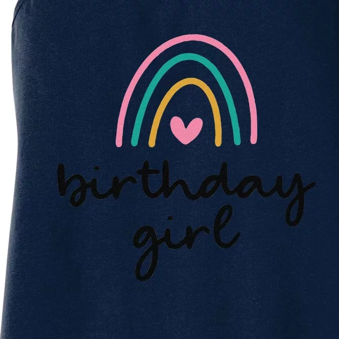 Rainbow Birthday Party Cute Themed Gift Women's Racerback Tank