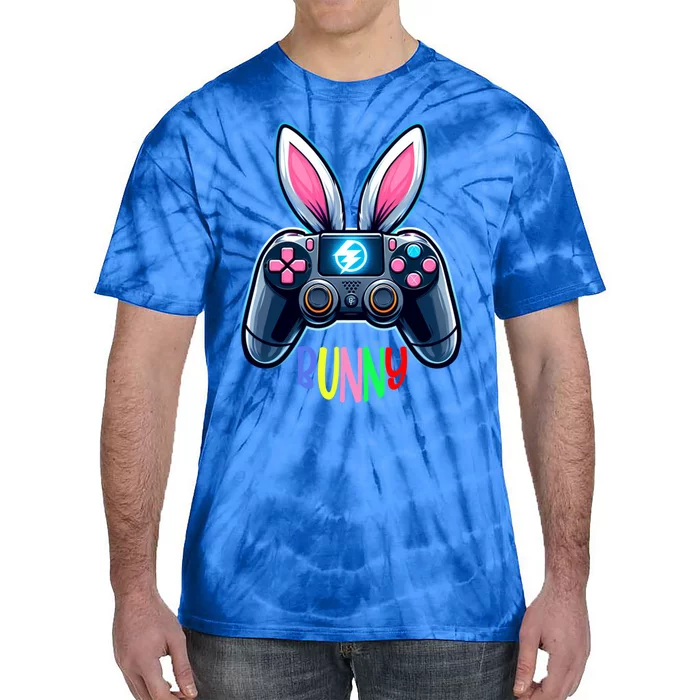 Rabbit Bunny Playing Gamer Graphic Happy Easter Gift Tie-Dye T-Shirt