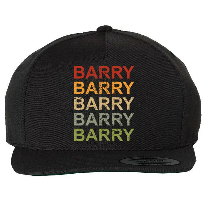 Retro Barry Personalized Barry Name Boy Man Barry Wool Snapback Cap