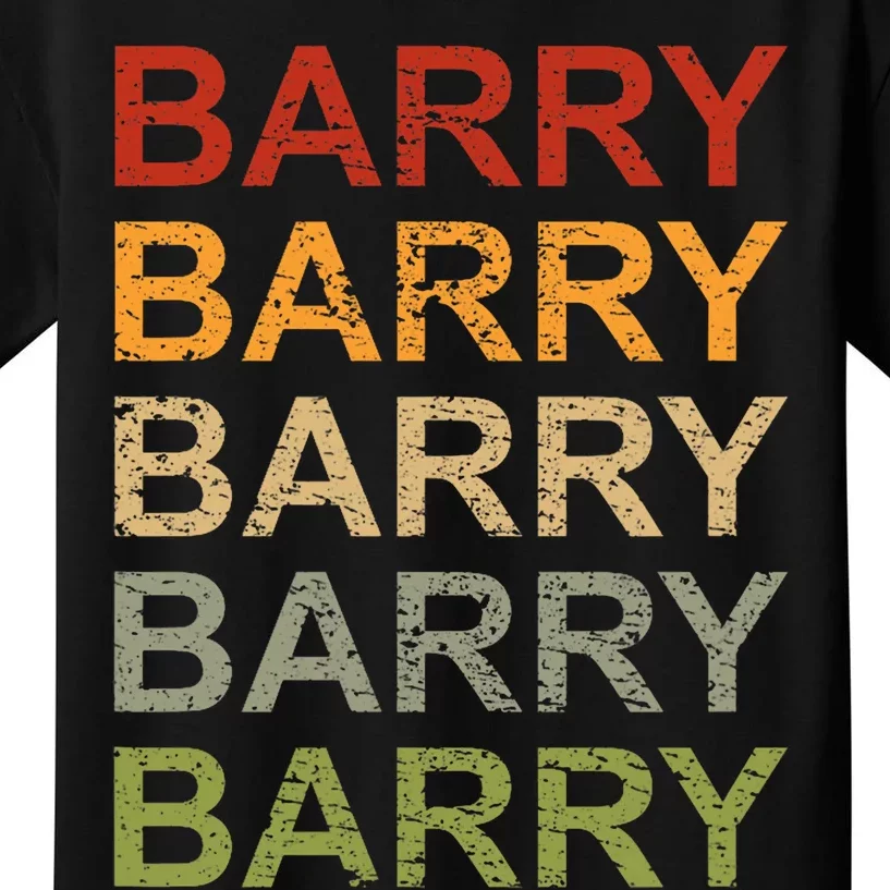 Retro Barry Personalized Barry Name Boy Man Barry Kids T-Shirt