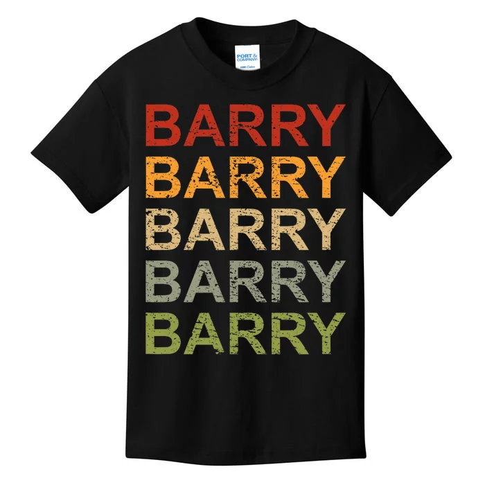 Retro Barry Personalized Barry Name Boy Man Barry Kids T-Shirt