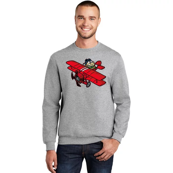 Red Baron Plane Biplane Pilot Airplane Tall Sweatshirt