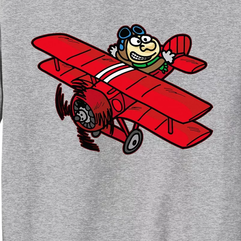 Red Baron Plane Biplane Pilot Airplane Tall Sweatshirt