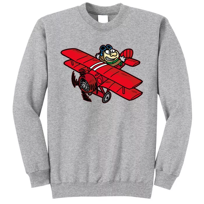 Red Baron Plane Biplane Pilot Airplane Tall Sweatshirt