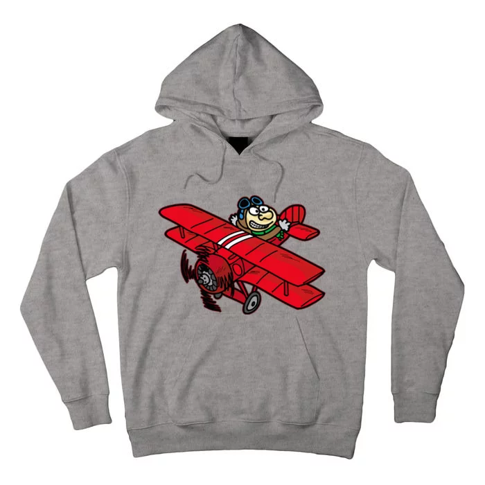 Red Baron Plane Biplane Pilot Airplane Tall Hoodie