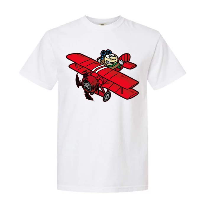 Red Baron Plane Biplane Pilot Airplane Garment-Dyed Heavyweight T-Shirt