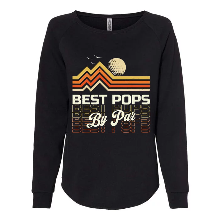 Retro Best Pops By Far Golf Sunset Grandpa Womens California Wash Sweatshirt