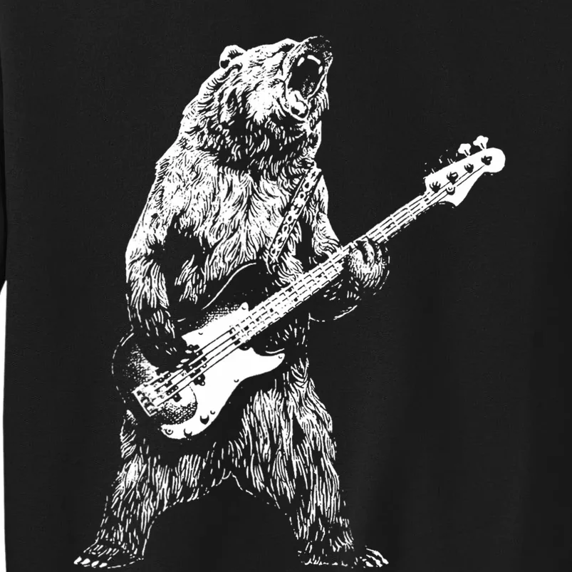 Retro Bear Playing Bass Guitar Bear Guitarist Music Lovers Sweatshirt