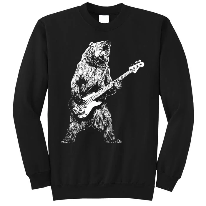 Retro Bear Playing Bass Guitar Bear Guitarist Music Lovers Sweatshirt