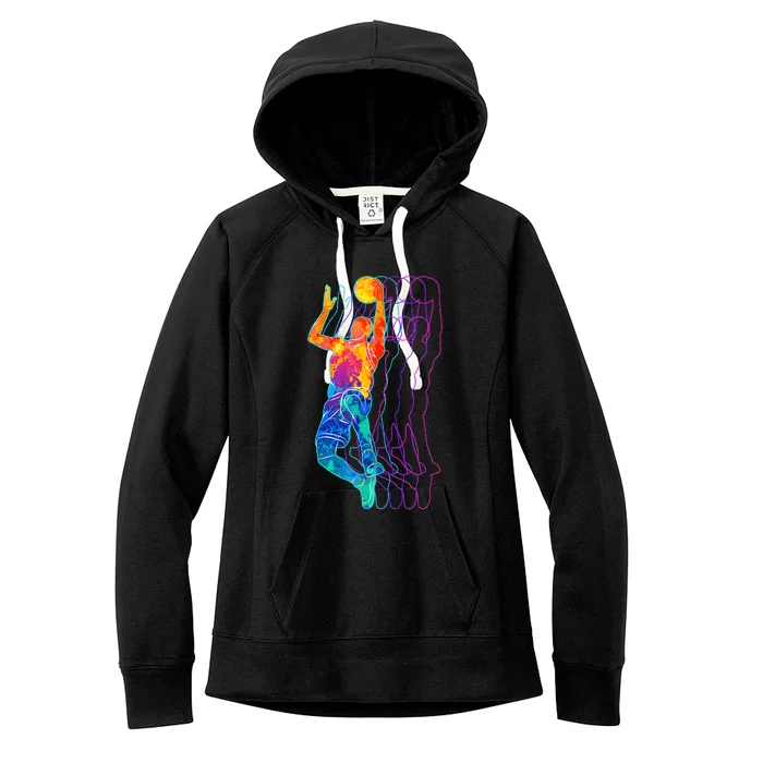 Retro Basketball Player Gift Women's Fleece Hoodie